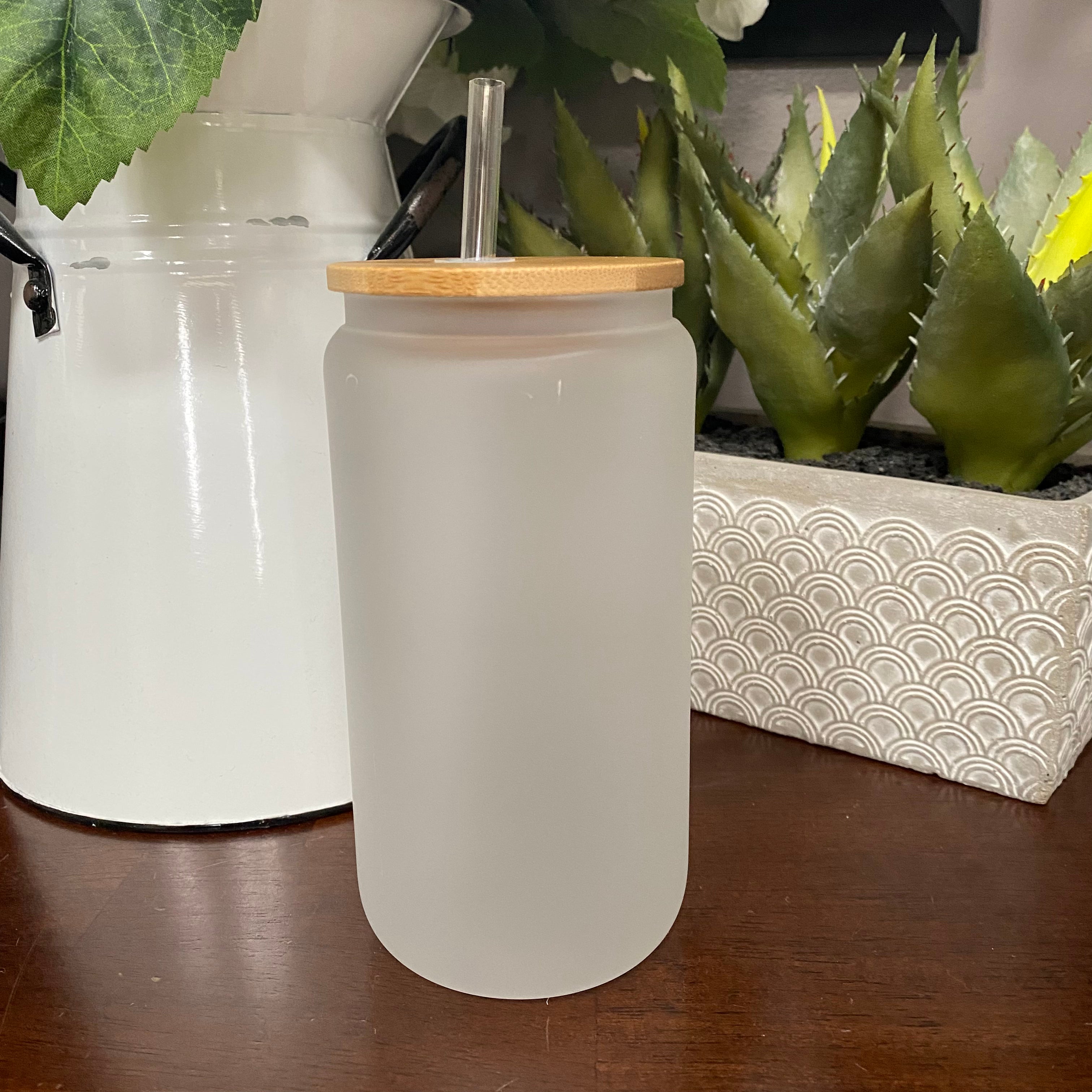 FROSTED GLASS TUMBLER- 16 OZ